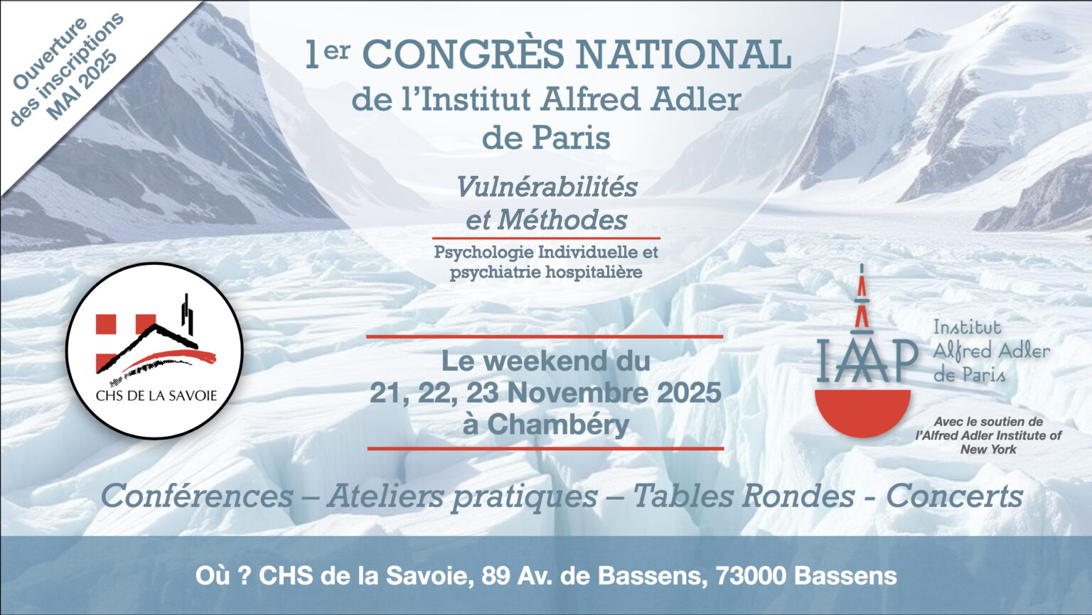 1er Congrès national de l’Institut Alfred Adler de Paris les 21,22 et 23 novembre 2025