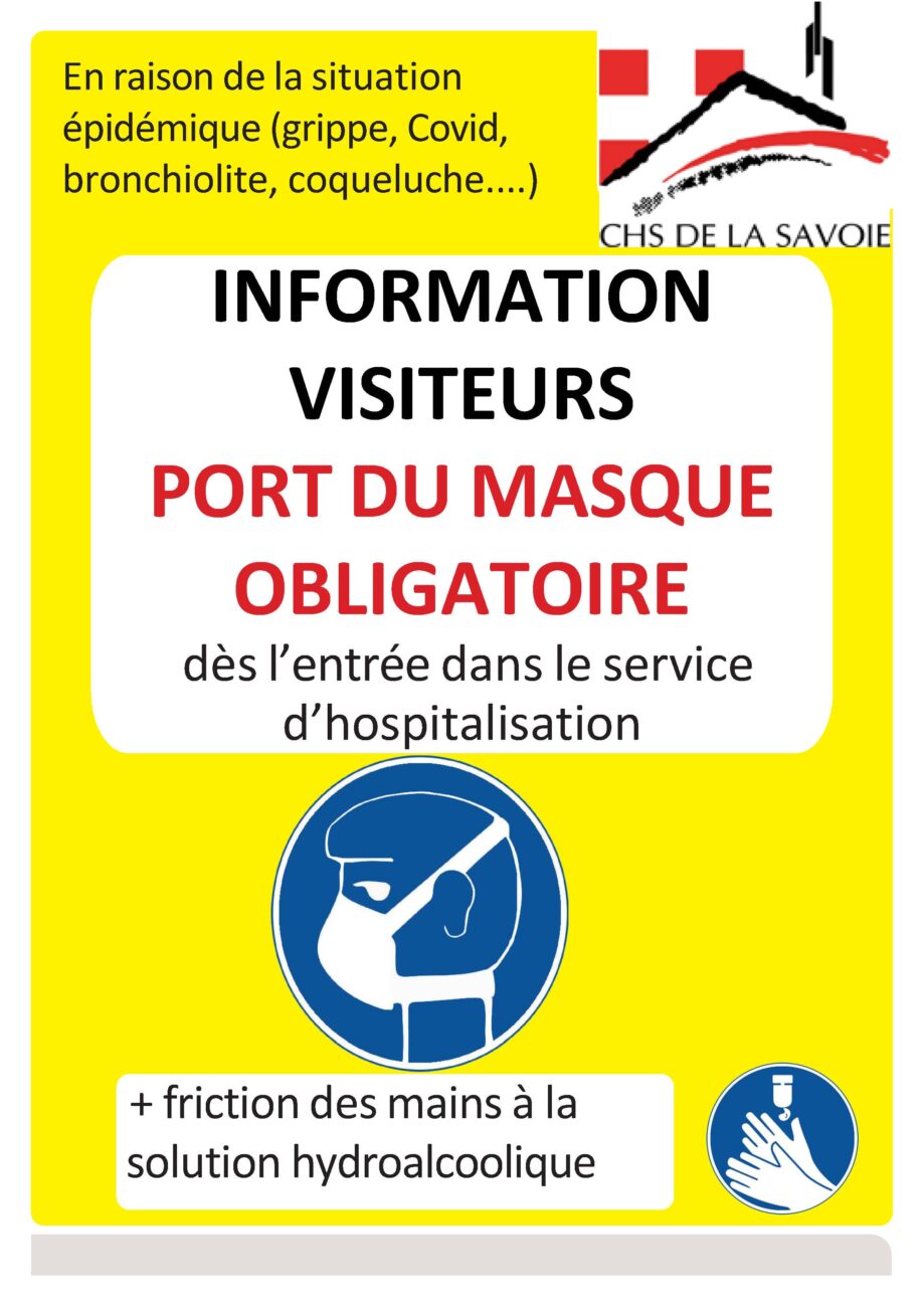 Port du masque obligatoire pour les visiteurs à compter du 15 décembre